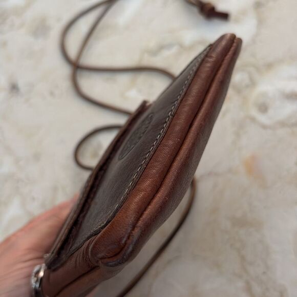 Vintage Roots Hanging Pouch Tribe Leather Crossbody Bag Brown - Picture 9 of 15